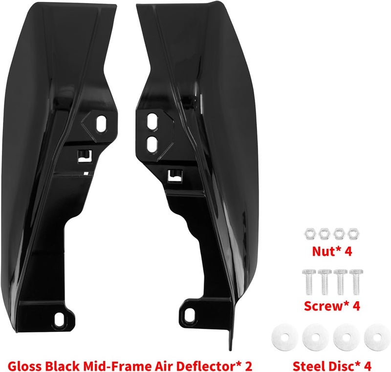 CARGLETRUE Motorcycle Mid Frame Air Deflector Heat Shield Fit for Harley Touring Street Glide Road Glide Electra Glide Road King Trike 2017-2023 Black - Image 3